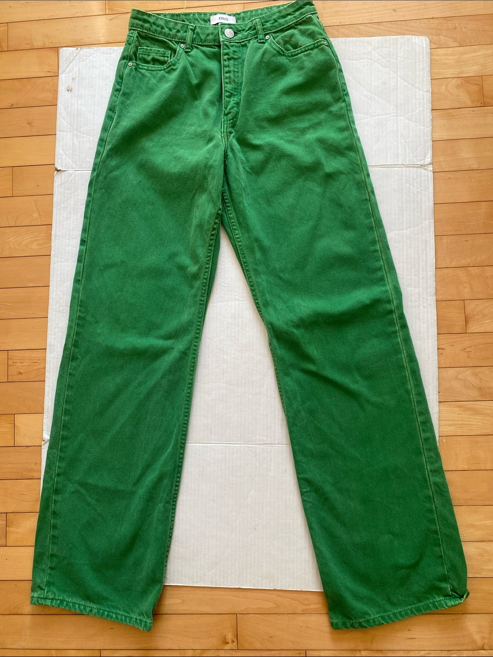 European style & colour High-Rise Wide Leg Jeans in Kelly Green Size 26